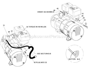 Page B Diagram and Parts List for CH350CS Type 0 Porter Cable Generator